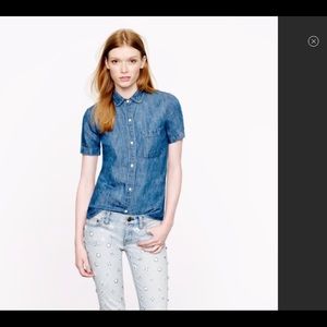 J.Crew Peter Pan Collar Chambray Shirt